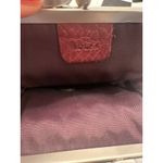 Vintage Burgundy Textured Leather Coin Purse Kiss Clasp Small Wallet Pouch Rolfs Red Photo 3