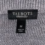 Talbots EUC zip up cardigan silver beads gray sz m Photo 4