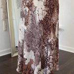 Euro Pinterest Mesh Brown Cream Tan Cheetah Leopard Asymmetric Midi Skirt 6 S Photo 2