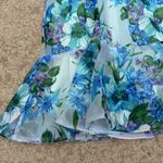 Vintage 70s Long Blue Floral Gown Avalon Classics Size 12 Maxi Long Sleeve Dress Photo 7