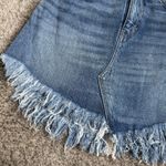 We The Free Denim Fringe Skirt Raw Hem Distressed High Rise Bailey Skirt Sz 24 Photo 1