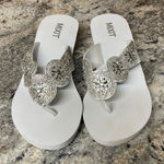 Mixit  White Wedge Sandals with Silver Accents Photo 0