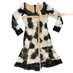 Naeem Khan Black White Nude Floral Lace Long Sleeve Mermaid Dress sz 10 NEW Tags Photo 6