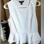 Thalia Sodi White tank top blouse ruffles size medium Photo 0