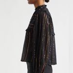 Farm Rio  Metallic Striped Ruffle Top in size XS Photo 2