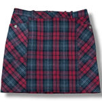 Eddie Bauer  Red Wool Plaid Lined Mini Skirt Size 10 Front Pockets Preppy Photo 0