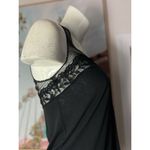 Rebecca Taylor  Black Lace Scoop Neck Ruched Racerback Sleeveless Top XS 2 Photo 3