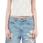The Kooples Burnout Crop Top Sheer White Floral Burst Size XS Photo 0