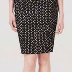 Loft  black eyelet pencil skirt scalloped size 8 Photo 0