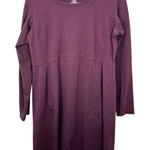 Duluth Trading Company Dark Purple Eggplant Long Sleeve Midi Activewear Dress Size L Photo 0