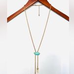 Gold&Turquoise Opera Necklace Blue Photo 0