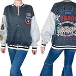 Vintage 1980’s Long Gone Los Angeles Raiders Super Bowl XV Champs Grey Cardigan Gray Size L Photo 1