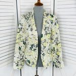 Free People Floral Linen Blazer Jacket Yellow White Size 4 Photo 7