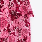 ZARA  pink white floral jacquard mini dress Photo 9