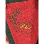 Red Linen Wool Blend Austrian‎ Double Breasted Jacket Embroidered Octoberfest Size 38 Photo 3