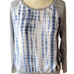 Kut From The Kloth Blue Tie Dye Jersey Top with Sweater Arms ~ Women's Size MP Photo 1