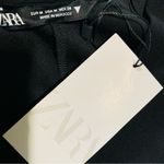 ZARA Blogger’s Favorite Black Asymmetric Neck Midi Slit Draped Dress Size M Photo 13