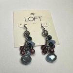 Loft Blue Purple Bead With Rhinestone Silver Tone Pierced Earrings NWT $14.99 Photo 7