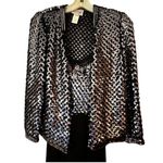 Vintage Three Flags‎ California Sequin Dress with Jacket Black Size 8 Photo 1