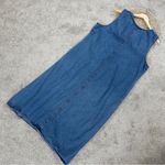 White Stag  Women’s Vintage Sleeveless Denim Midi Dress Embroidered Western XL Photo 4