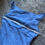 B Darlin 90s Vintage B. Darlin Pastel Sky Blue Crinkle Chiffon Cowl Neck Midi Slip Dress Photo 3