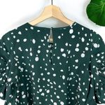 1. State  Painted Dot Puff Sleeve Top in Forest Green Photo 7