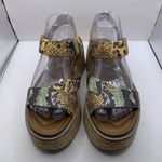 Franco Sarto  Women's Ozio Sandal size 7.5M platform slingback snake print D19 Photo 2
