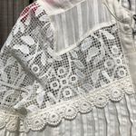 Anthropologie Feather Bone White Lace Long Sleeve Peasant Dress XS Photo 3