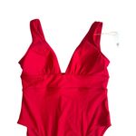 Quince Red Italian Plunge One Piece Swimsuit Bathing Suit Size Large NEW NWT Photo 6