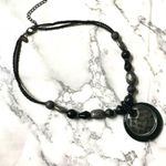 Laura Ashley black double strand beaded pendant necklace Photo 1