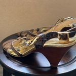 Michael Kors MICHAEL : Black/Brown Snakeskin Strappy Heel Sandal- 9 Photo 9