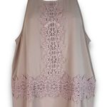 Leith Sleeveless Knee Length Dress Crochet Detail Dusty Rose Mauve Size Medium Photo 2