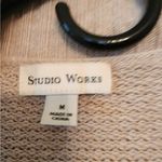Studio Works  knitted tan cardigan size womens medium Photo 2