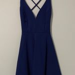 Lulus Navy Blue Believe in Love Strappy Back Skater Dress Photo 0