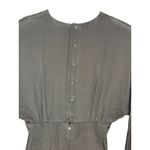 Vintage Adele Simpson Black V Neck Long Sleeve Bow Rhinestone Midi Dress Size 10 Photo 5