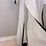 KILOL Midi tiered tunic dress, polka dot print, sheer,deep side slits,buttons XS Black Photo 6