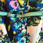 Chetta B  Belted V neck Short Sleeve Flowy Floral Casual Cocktail Party Dress Photo 2