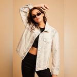 Free People  Snake Trucker Jacket in Ivory Photo 3