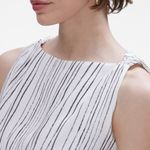 MM.LaFleur  Maddie Dress in Black White Kohl Stripe Blouson Pencil 2 Photo 2