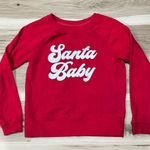 Grayson Threads  Red Santa Baby Crewneck Sweatshirt Women’s Small Photo 0