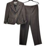 Tahari Arthur S Levine Blazer Trouser Pants Suit 8 Petite Formal Office Career Black Size 8P Photo 0