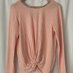 Juicy Couture Cute Front Twist Back Tie Pink Long Sleeve Sweater Top **Sz M** Photo 0