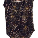 Philosophy XS floral cap sleeve top shirt womens V neck sheer Photo 0