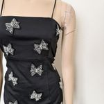 Anthropologie [] Maeve Black Silver Brynne Crystal Bow Butterfly Mini Dress Sz 12 Photo 5