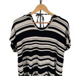 Soma Divine Terry Short Sleeve Hooded Tunic Live Lounge Wear size XL Striped Black Photo 3