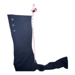 CAbi  Keen Kick Flare Cropped Ponte Pants‎ Navy Blue Snap Detail Size 12 #6043 Photo 7