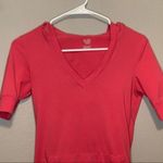 Nike y2k pink short sleeve v neck hoodie women's size small Photo 1