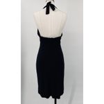 Vintage Y2k Gap Halter Mini Dress Bodycon Fitted V Neck Shelf Bra Black Womens 8 Photo 4