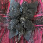 Jovani  Fuschia & Black Glitter Tulle Cocktail Dress Size 4 Photo 7