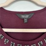 Simply Vera, Vera Wang Simply Vera Vera Wang Burgundy Sweater with Silver Accents Photo 5